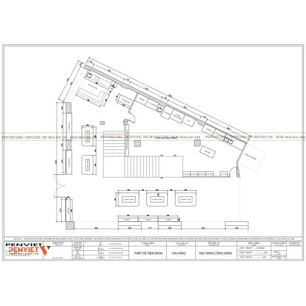 Thiết kế tiệm bánh kết hợp cà phê 150M² tại Hoài Đức – Không gian tối ưu công năng